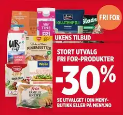 Meny STORT UTVALG FRI FOR-PRODUKTER tilbud