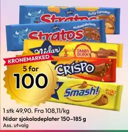 Gigaboks Nidar sjokoladeplater tilbud