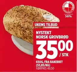 Meny NYSTEKT NORSK GROVBRØD tilbud