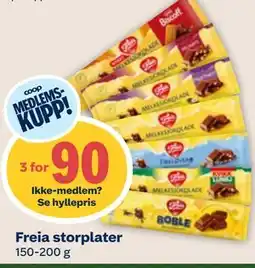 Coop Mega Freia storplater, Medlemspris tilbud