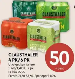 Coop Mega CLAUSTHALER 4 PK/6 PK tilbud