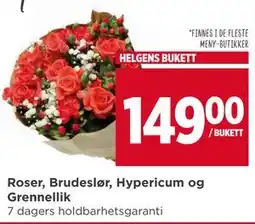 Meny Roser, Brudeslør, Hypericum og Grennellik tilbud