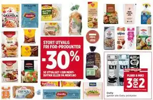 Meny STORT UTVALG FRI FOR-PRODUKTER tilbud