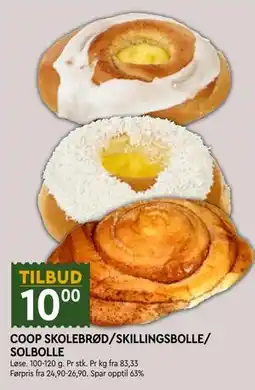 Coop Mega COOP SKOLEBRØD/SKILLINGSBOLLE/ SOLBOLLE tilbud