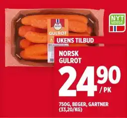 Meny NORSK GULROT tilbud