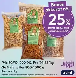 Gigaboks Go Nuts nøtter tilbud