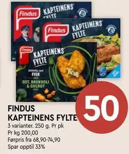 Coop Mega FINDUS KAPTEINENS FYLTE tilbud