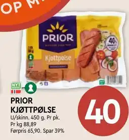 Coop Mega PRIOR KJØTTPØLSE tilbud