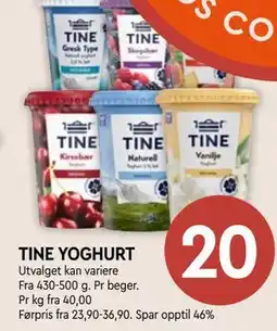 Coop Mega TINE YOGHURT tilbud