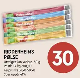 Coop Mega RIDDERHEIMS PØLSE tilbud