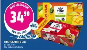 TINE YOGHURT 8 STK, Medlemspris