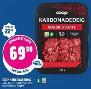 COOP KARBONADEDEIG, Medlemspris