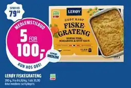 Coop Obs LERØY FISKEGRATENG, Medlemspris tilbud