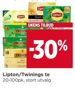 Meny Lipton/Twinings te tilbud