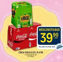 Coop Prix COCA-COLA 0,33 L X 4 PK, Medlemspris tilbud