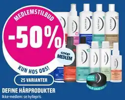 Coop Obs DEFINE HÅRPRODUKTER tilbud