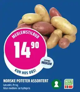 Coop Obs NORSKE POTETER ASSORTERT, Medlemspris tilbud