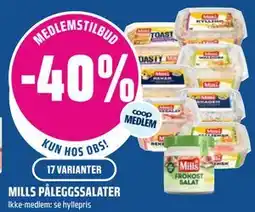 Coop Obs MILLS PÅLEGGSSALATER tilbud