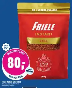 Coop Obs FRIELE INSTANT GULL REFILL, Medlemspris tilbud