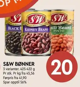 Coop Mega S&W BØNNER tilbud