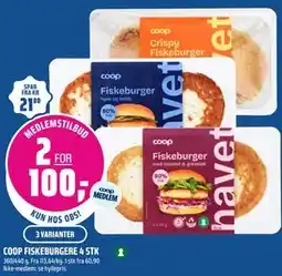 Coop Obs COOP FISKEBURGERE 4 STK, Medlemspris tilbud