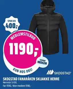 Coop Obs SKOGSTAD FANARÅKEN SKIJAKKE HERRE tilbud