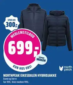 Coop Obs NORTHPEAK EIKESDALEN HYBRIDJAKKE tilbud