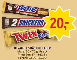 Coop Prix UTVALGTE SMÅSJOKOLADER tilbud