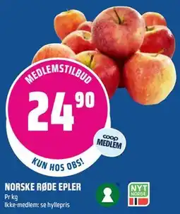 Coop Obs NORSKE RØDE EPLER, Medlemspris tilbud