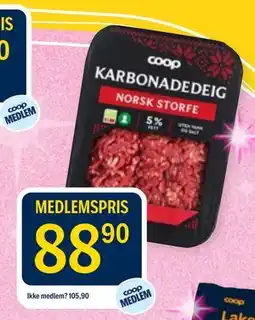 Coop Prix Coop Karbonadedeig tilbud