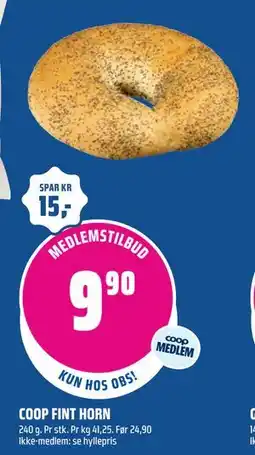 Coop Obs COOP FINT HORN, Medlemspris tilbud