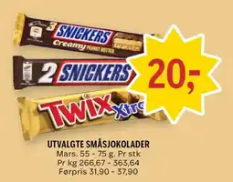 Coop Prix Utvalgte småsjokolader tilbud