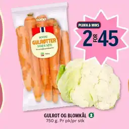 Coop Prix Coop gulrot og blomkål tilbud