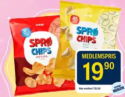 Coop Prix Coop Sprø Chips tilbud