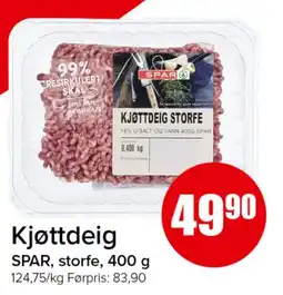 Spar Kjøttdeig storfe tilbud