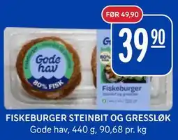 Rema 1000 FISKEBURGER STEINBIT OG GRESSLØK tilbud