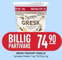 Rema 1000 GRESK YOGHURT VANILJE tilbud