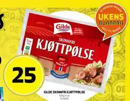 Bunnpris GILDE SKINNFRI KJØTTPØLSE tilbud