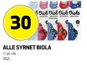 Bunnpris ALLE SYRNET BIOLA tilbud