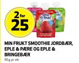 Bunnpris MIN FRUKT SMOOTHIE JORDBÆR, EPLE & PÆRE OG EPLE & BRINGEBÆR tilbud