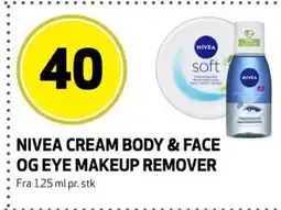 Bunnpris NIVEA CREAM BODY & FACE OG EYE MAKEUP REMOVER tilbud