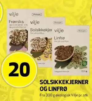 Bunnpris SOLSIKKEKJERNER OG LINFRØ tilbud