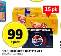 Bunnpris SOLO, SOLO SUPER OG PEPSI MAX tilbud