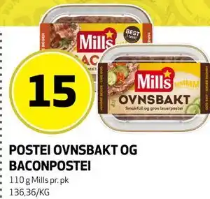 Bunnpris POSTEI OVNSBAKT OG BACONPOSTEI tilbud