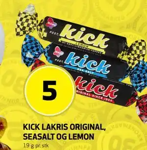 Bunnpris KICK LAKRIS ORIGINAL, SEASALT OG LEMON tilbud