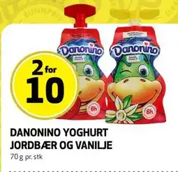 Bunnpris DANONINO YOGHURT JORDBÆR OG VANILJE tilbud