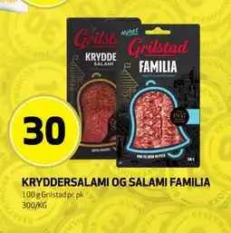 Bunnpris KRYDDERSALAMI OG SALAMI FAMILIA tilbud