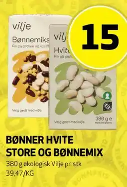 Bunnpris BØNNER HVITE STORE OG BØNNEMIX tilbud