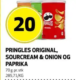 Bunnpris PRINGLES ORIGINAL, SOURCREAM & ONION OG PAPRIKA tilbud