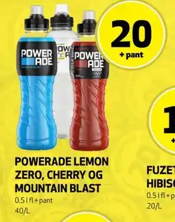 Bunnpris POWERADE LEMON ZERO, CHERRY OG MOUNTAIN BLAST tilbud